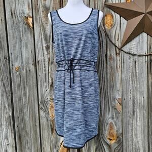 Athleta Dress Paddle Out Size M Blue Black Space Dye Stretch Tank Sleeveless